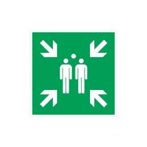 Rettungszeichen asr A1.3/DIN en iso 7010 L400xB400mm Sammelstelle Alu.