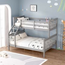 Slumberworx - noah grey wooden triple sleeper bunk bed