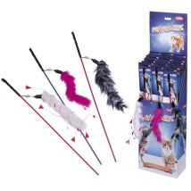 Katzenangel mit Plüschspielzeug weiß/pink/grau Katzenspielzeug - Nobby