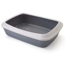 Nobby Katzentoilette Iriz mit Rand grau-weiß 50 x 36,5 x 11,5 cm Katzentoilette
