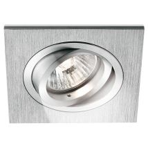 Faretto incasso quadro alluminio satinato orientabile 230V 50W 9088 - Nobile