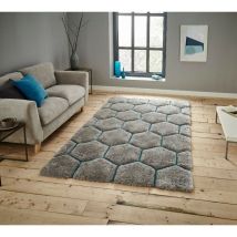 Think Rugs - Noble House 30782 30782 Grey Blue 150cm x 230cm Rectangle - Grey