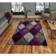 Think Rugs - Noble House 9247 Grey Purple 150cm x 230cm Rectangle - Grey and Purple