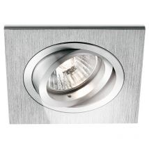 Spot encastré carré en aluminium satiné réglable 230V 50W 9088 - Nobile
