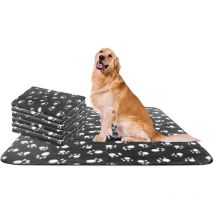 Nobleza - 6 x Manta Suave de Felpa para Perros, Gatos y Otras Mascotas. Lavable. Color Negro, 120100 cm