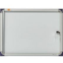 Schaukasten Innenbereich 50,5 x 38,5 x 2,5 (B x H x T) 2 x DIN A4 mit Schloss Aluminium/Kunststoff silber