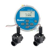 NODE200 Hunter batteriebetriebenes Bewässerungs-Programmierkit + 2 Magnetventile PGV100 9V 1