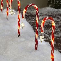 Noël Canne Lumières, Lot de 8 Décoration de Noël Extérieur Lumineuse ,Lumières canne Noël Cannes Sucre dorge,Lumière Solaire Jardin, Lampes LED