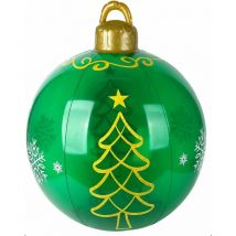 Noël Gonflable en PVC Boule de Noël décorée Géante Décorée en PVC de Noël Extérieur Décorations de Boule Gonflable de Noël Boules Gonflables de Noël