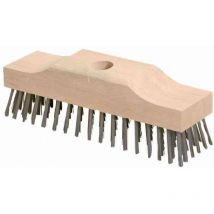 Nölle Profi Brush - Stahldrahtschrubber 22 cm aus Sattelholz mit Stielloch