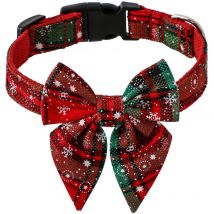 Nœud papillon de Noël pour chien rouge vert