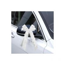 Ahlsen - Noeuds de Ruban de Deco Mariage, 30 Pièces Décoration Voiture Mariage Noeuds et Rubans Satin Blanc, Noeud Ruban Mariage, Ruban Voiture