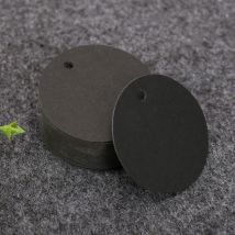 Noir) 100PCS Étiquettes en Papier Kraft Étiquette Cadeaux-Étiquette Ronde 5x5cm Kraft Étiquettes Étiquettes de Mariage avec Ficelle pour Dragees Noël