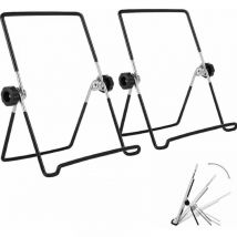 (Noir) 18 x 14CM 2 pcs Support Cadre Photo, Porte Assiette Decorative, Support Assiette a Poser, Réglable Pliable Petit Chevalet Assiette pour