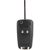 YB - Jeffergarden Noir 2 Boutons Flip Car Key Fob Case Shell Remplacement Accessoire Fit pour Opel