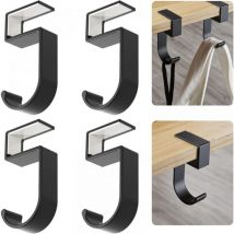 Noir) 4 Pièces Crochet de Sac à Main, Crochets de Bureau Portables en Aluminium, Accroche Sac a Main Pour Table Porte Sac, Crochet de Table pour