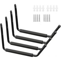 Csparkv - Noir 4Pack Crochet Mural Velo - Porte Velo Mural de Stockage de Garage avec Le Bras Jumbo,Crochet Mural Garage Support Mural Velo avec