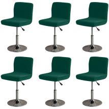 Vert foncé-Bar Stool Lot de 6 housses de chaise extensibles amovibles avec housse de dossier pour chaise pivotante courte avec dossier (pas de