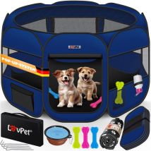 Parc pour chiots Parc pour animaux Pliable pour petits animaux Chiens Chats Gamelle incluse Parc pour chiens Enclos extérieur Tissu Oxford Système