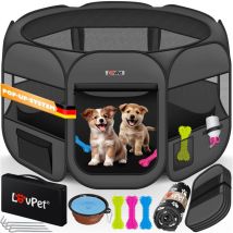 Lovpet - Parc pour chiots Parc pour animaux Pliable pour petits animaux Chiens Chats Gamelle incluse Parc pour chiens Enclos extérieur Tissu Oxford