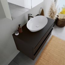 Duravit - Vasque Lavabo design oval à poser Lave main fonte minérale Salle de bain - Blanc mat - 60x40x14cm - duraport Blanc mat