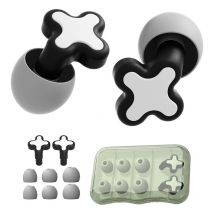 Noir , Bouchons d'oreille en silicone pour dormir,Bouchons d'oreille en silicone Isolation acoustique Bouchons d'oreille anti-bruit - Bouchons