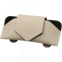 Beige Étui à Lunettes pour Porte-Lunettes de Soleil de Voiture, Porte-Lunettes en Cuir pu pour Voiture Pare-Soleil Lunettes Boîte de Rangement