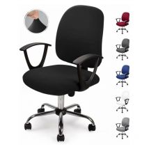 Cyslmuk - Noir Housse de chaise de bureau Housses de chaise Amovible universel Moderne Simplism Style rotatif Housses de chaise pour Fauteuil de