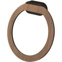 Noir Mat/Marron Anneau Porte-Serviette Ovale Salle de Bain Mural Accessoire