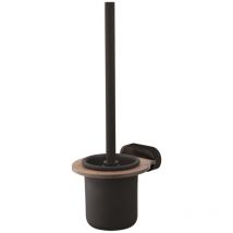 Bisk - Noir Mat/Marron Brosse de Nettoyage des Toilettes Salle de Bain Mural Accessoire