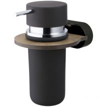 Noir Mat/Marron Distributeur de Savon Liquide Salle de Bain Mural Accessoire