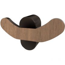 Noir Mat/Marron Double Porte-Serviettes Crochet Salle de Bain Mural Accessoire