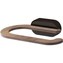 Bisk - Noir Mat/Marron Porte-Rouleau de Papier Toilette Salle de Bain Mural Accessoire