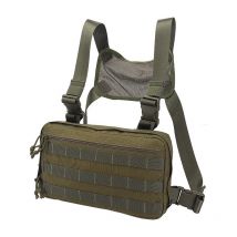 Serbia - vert armée Nouveau sac de poitrine tactique extérieur sac de rangement de sac de taille de gilet de grande capacité multifonctionnel,