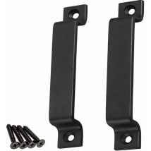Noir Poignée de porte de grange, 2 poignées de porte de grange pour porte en bois, pour portail/abri de jardin, armoires de cuisine, poignées de