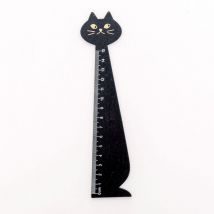 Noir Règle en bois de 15 cm, règle de journal mignonne, règle mathématique, règle géométrique, règle de mesure, règle de bureau, règle en bois pour