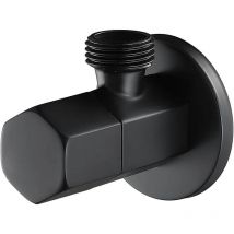 Noir Robinet D'arret WC Laiton Vanne D'arret de Robinet G1/2' Triangulaire Valve pour Douchette Douche Salle de Bain