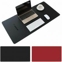 Foziy - Noir + Rouge Tapis de Souris Bureau, 800 x 400x2mm Ultra mince Anti-dérapant et étanche pu cuir tapis de bureau Super-Portable tapis de