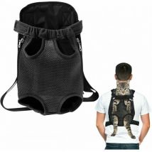 Cyslmuk - Noir Sac à Dos Ventral pour Moyen Petit Chien, Sac de Transport Devant pour Chien, Sac D'accessoires de Voyage pour Animal de Compagnie