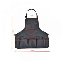 Noir) Tablier de Jardinage Tablier Jardinier en Tablier de Travail en Tablier de Protection Réglable pour Outils de Jardin