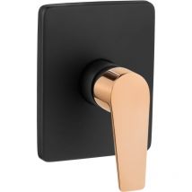 Invena - Robinet douche avec mitigeur levier simple mural dissimulé laiton Noir/Or
