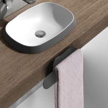 (Noir)Porte Serviette Salle de Bain, Porte Serviette Mural Adhesif, 23cm Porte Serviette Salle de Bain sans Percage en Acier Inoxy, Porte Serviet