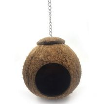 Noix de Coco Coque Oiseau Cage, Oiseau Maison Lit pour Animal de Compagnie Perroquet Perruche Perruche Calopsitte Élégante Conure Canari Finch Cage