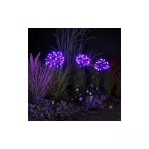 Noma - 3 x Lilac Purple Firework Starburst Stake Post Lights Connectable led Mains