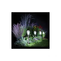 Noma - 4 x Deco Border Post Stake Light Connectable Silver Mains Garden