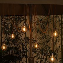 Noma - 6 X Jute Rope Spider Chandelier String Parasol Garden Lights Edison Bulb