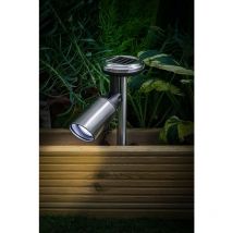 Noma - Stainless Steel Silver Spot Pond Path Border Solar Light Garden
