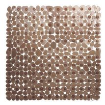 Linghhang - Non-Slip Shower Mat, 54x54cm (Brown) Square Shower Mats, Non-Slip and Anti-Mold Bath Mat, Non-Slip Bath Mat for Children, Machine
