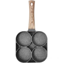 Non-Stick Fried Egg Pan, Cookware Burger Pan, 4-Hole Multi-Purpose Frying Pan, Cookware Burger Pan