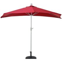 Non utilizzato] Ombrellone da parete balcone salvaspazio mezzaluna semicircolare Parla 145x285x252cm bordeaux con base - red